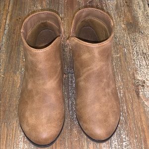 Girls brown and glitter bootie